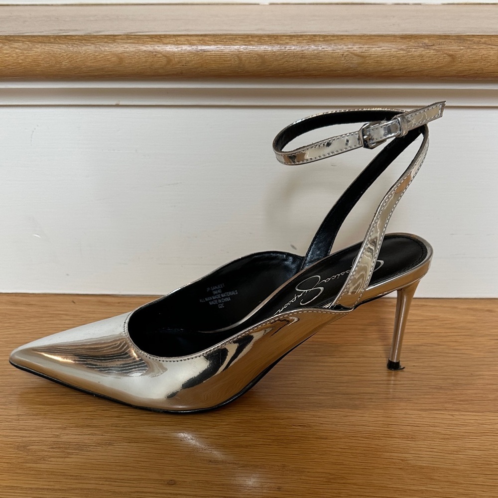Jessica Simpson Metallic Silver Heels